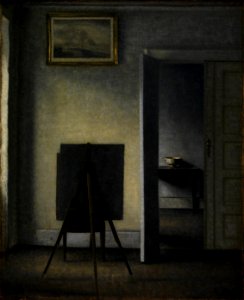 Vilhelm Hammershøi - Interior with the Artist's Easel - Google Art Project. Free illustration for personal and commercial use.