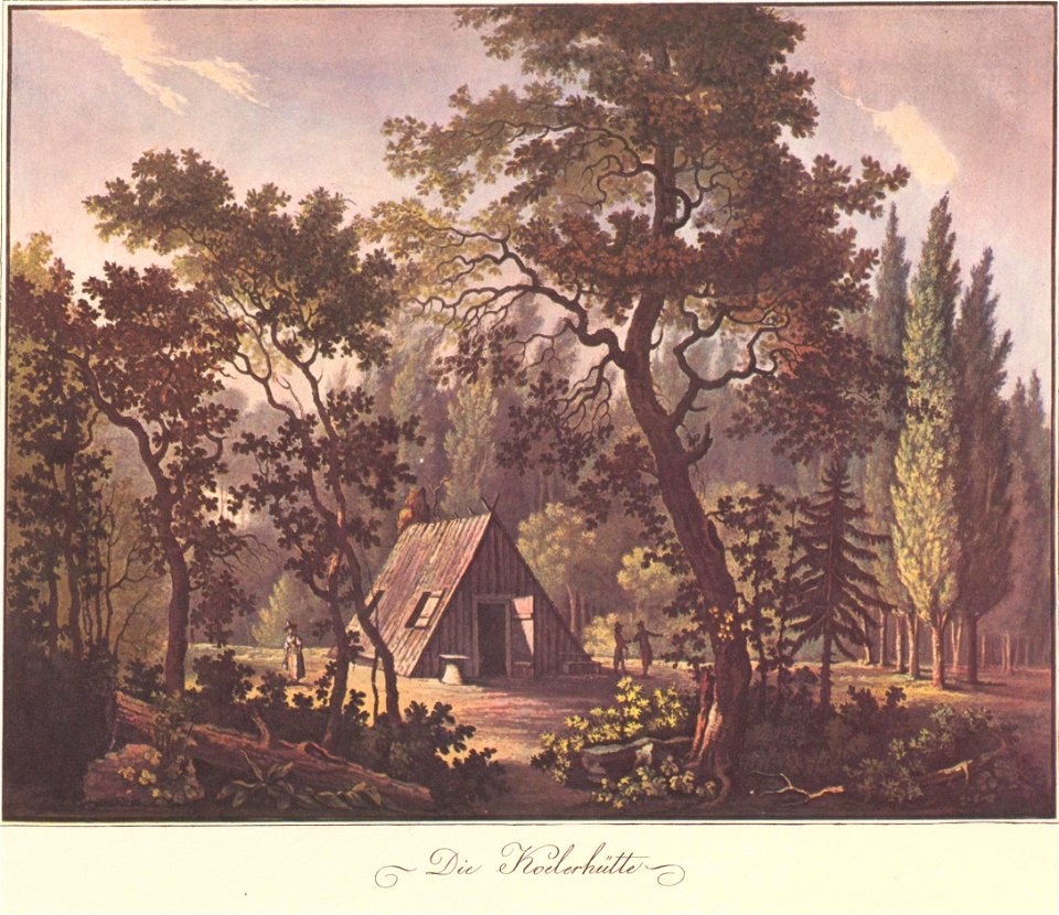 Viktor Heideloff, Die Köhlerhütte, Ansichten des herzoglich-würtembergischen Landsizes Hohenheim