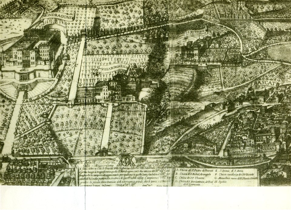 Villa Parisi-Borghese stampa di Matteo Greuter 1620 img071