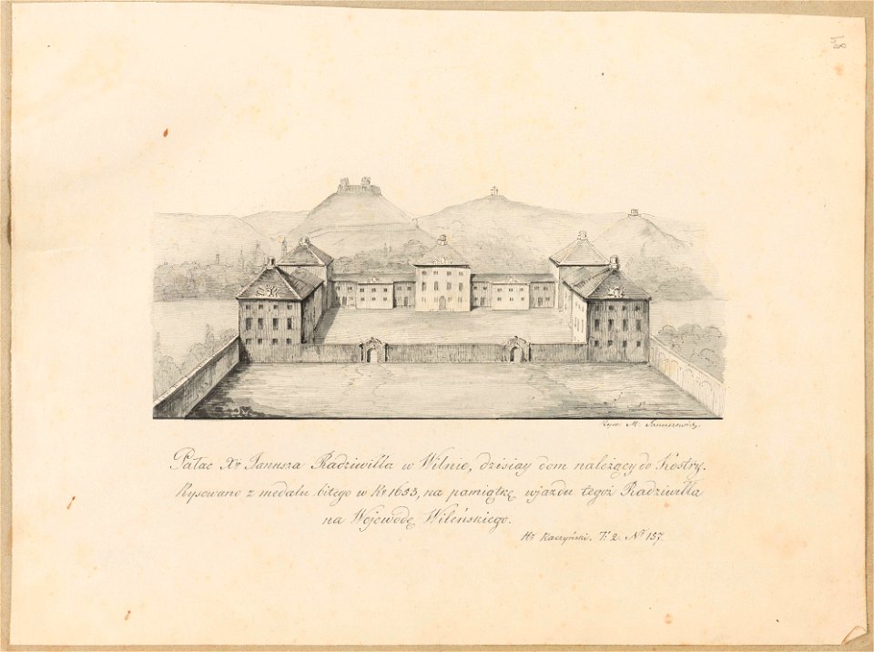 Vilnia, Ludvisarskaja, Radzivił. Вільня, Людвісарская, Радзівіл (M. Januševič, 1655, 1838)