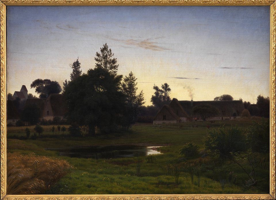 Vilhelm Kyhn - After Sunset in the Outskirts of a Village - KMS832 - Statens Museum for Kunst