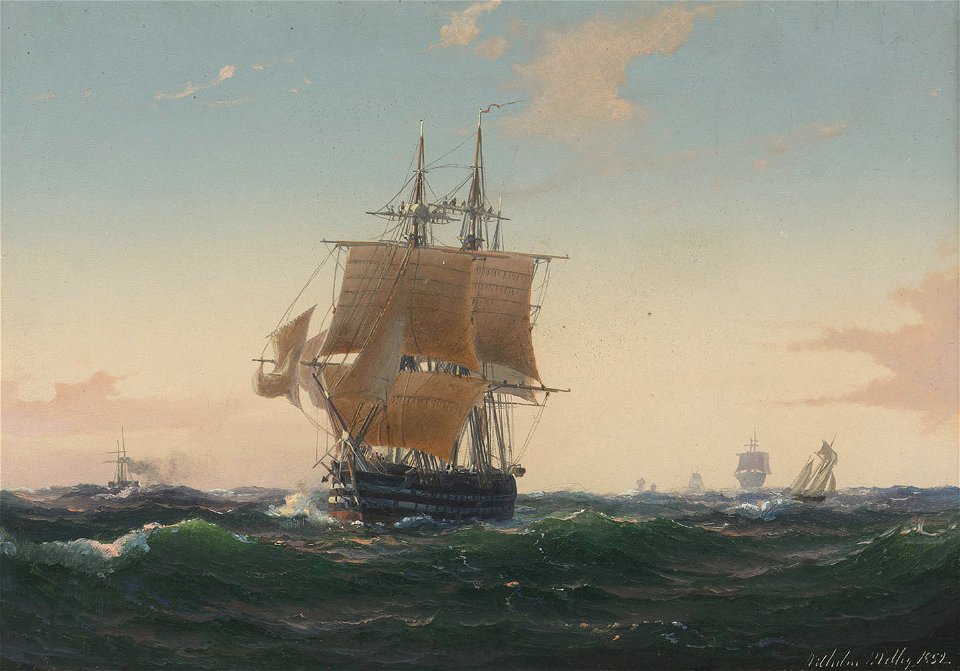 Vilhelm Melbye (1824-82) - Cruising in the Baltic - RCIN 406267 - Royal Collection