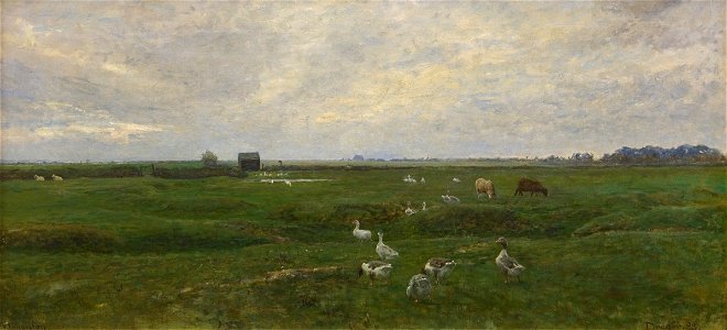 Viggo Johansen - Gæs og får på bymarken. Dragør - 1893
