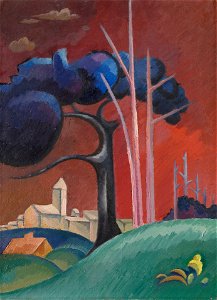 Viking Eggeling - Landscape with Factory by Lake, II - 1963.59 - Yale University Art Gallery