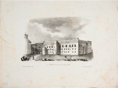 Vilnia, Dolny zamak. Вільня, Дольны замак (J. Aziambłoŭski, 1833-63)