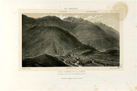 Ville d'Arreau et Col d'Aspin - Vue prise au-dessus de la route de Bagnères de Luchon - Fonds Ancely - B315556101 A PETIT 3 020