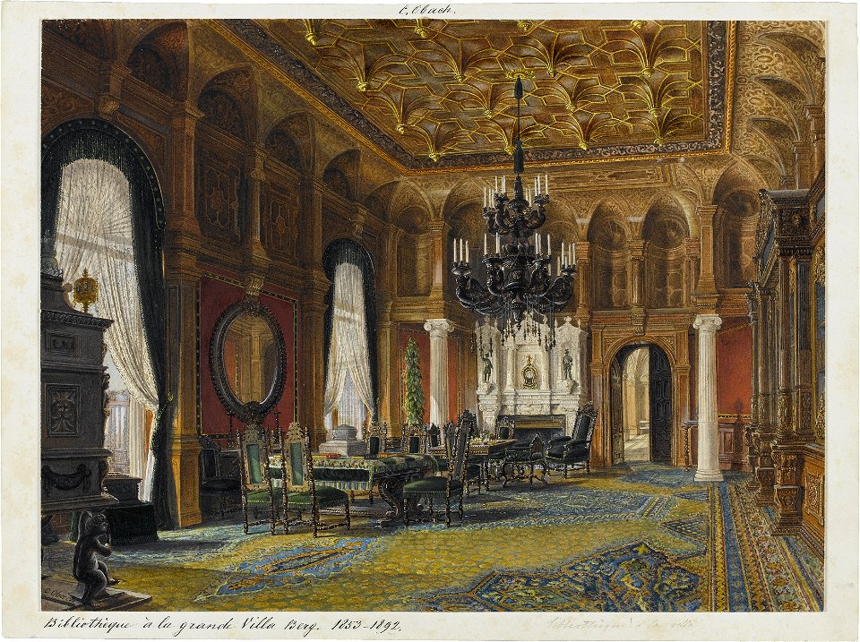 Villa Berg, Bibliothek, 1855