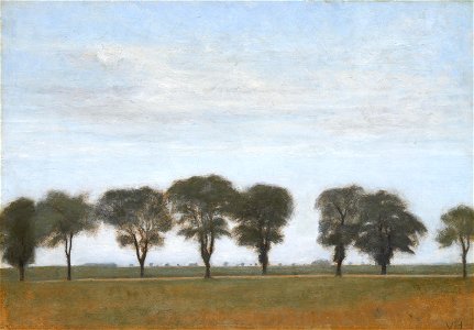 Vilhelm Hammershøi, Kongevejen ved Gentofte, Studie, 1892, 7-2016, Davids Samling