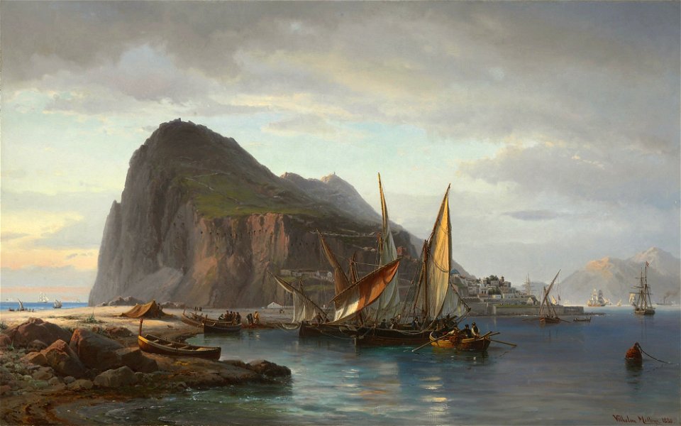 Vilhelm Melbye - Shipping off Gibraltar