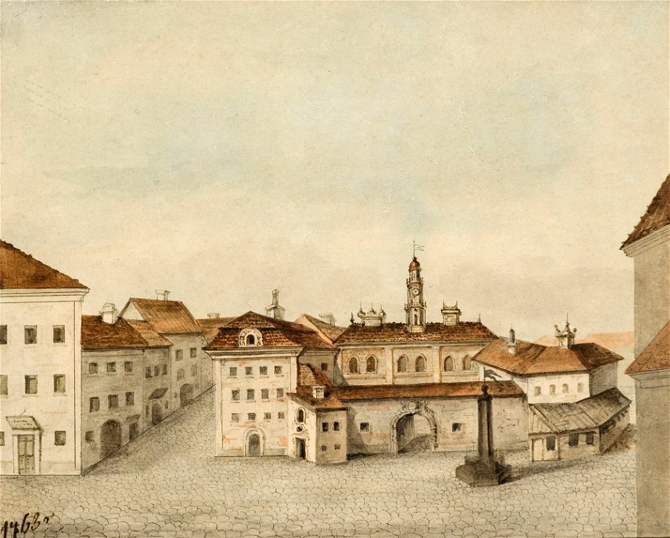 Vilenskaja ratuša. Віленская ратуша (P. Rossi, 1763)