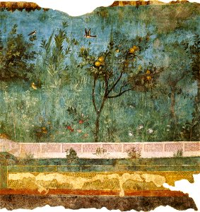 Villa di livia, affreschi di giardino, parete corta meridionale 02