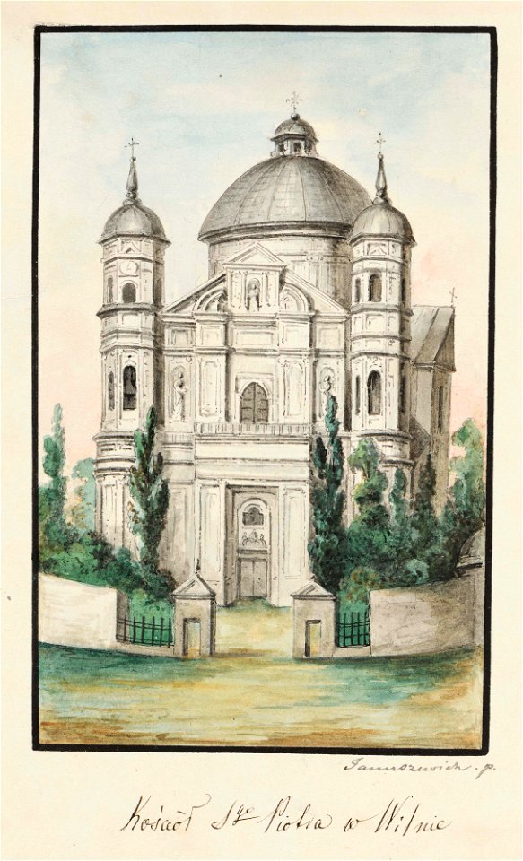 Vilnia, Antokalskaja, Lateranski. Вільня, Антокальская, Лятэранскі (M. Januševič, 1837)