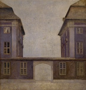 Vilhelm Hammershøi - The Buildings of the Asiatic Company, seen from St. Annæ Street - Google Art Project. Free illustration for personal and commercial use.