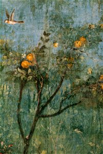 Villa di livia, affreschi di giardino, parete corta meridionale, cotogno