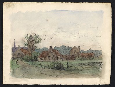 Village drawing by Jean-François Taelemans, R-2009-26368, Prints Department, Royal Library of Belgium
