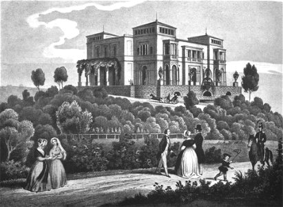 Villa Berg, Ansicht von Südosten, 1853