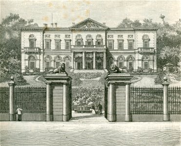 Villa Farraggiana Meina sul lago Maggiore xilografia di Barberis