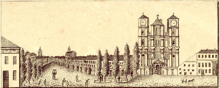 Vilnia, Rynak-Vialikaja. Вільня, Рынак-Вялікая (J. Aziambłoŭski, 1834)