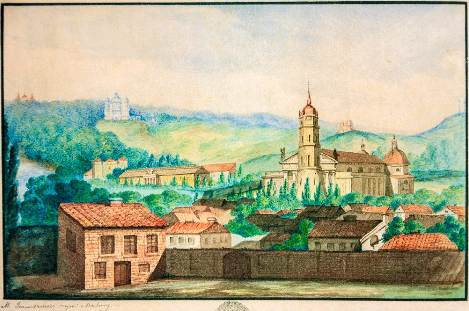 Vilnia, Katedra. Вільня, Катэдра (M. Januševič, 1840)