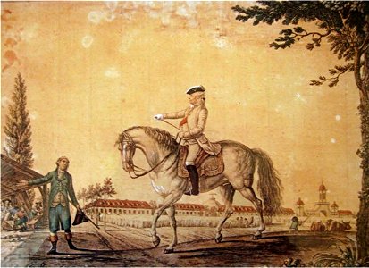 Viktor Heideloff, Herzog Karl Eugen beim Bau von Schloss Hohenheim 1785, 3