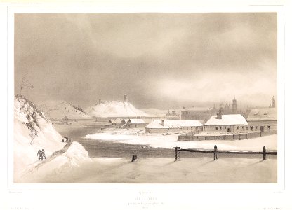 Vilnia, Vialla, Zialony most. Вільня, Вяльля, Зялёны мост (Lauvergne, 1840)