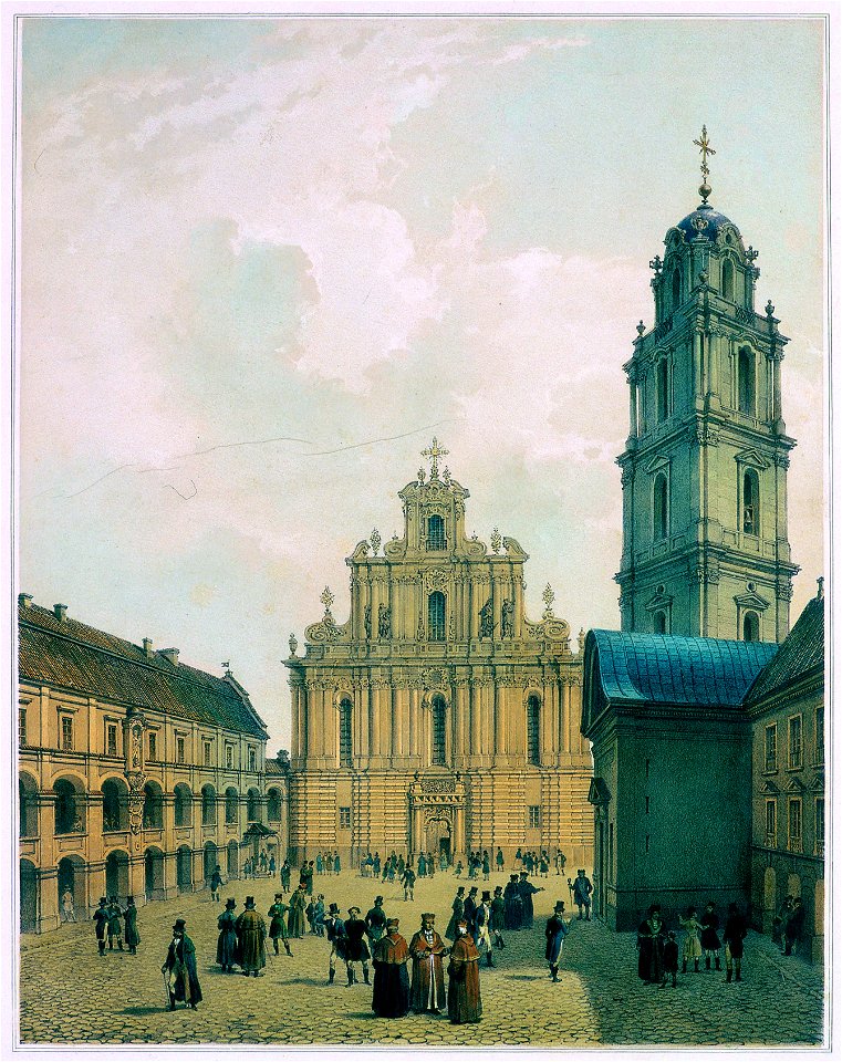 Vilnia, Universyteckaja, Vialiki Dvor. Вільня, Унівэрсытэцкая, Вялікі Двор (1850) (2)
