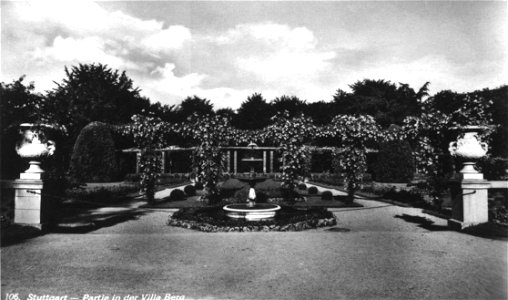 Villa Berg, Westparterre, um 1930