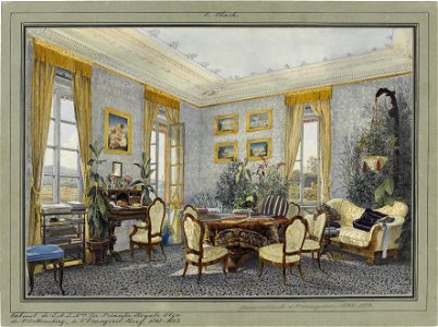Villa Berg, Orangerie, Kabinett der Kronprinzessin, um 1850