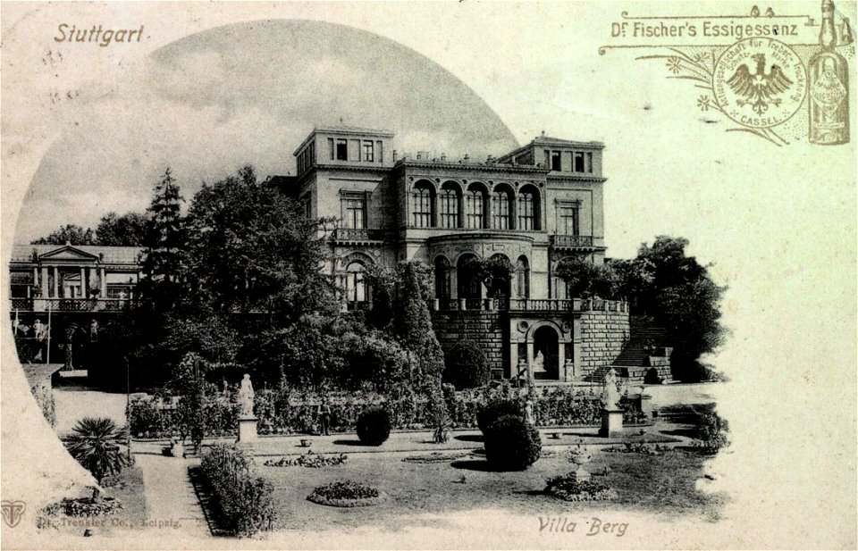 Villa Berg, Ansicht von Westen, um 1910