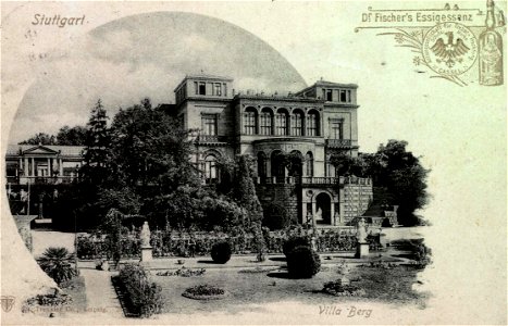 Villa Berg, Ansicht von Westen, um 1910