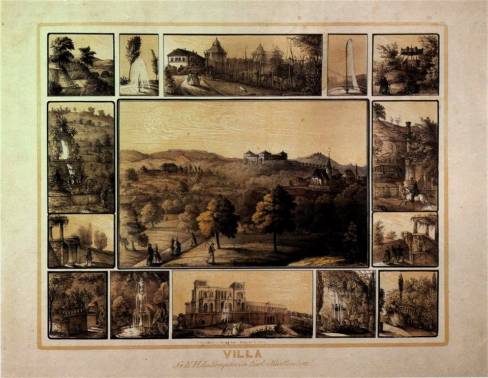 Villa Berg, Sammelbild, um 1850