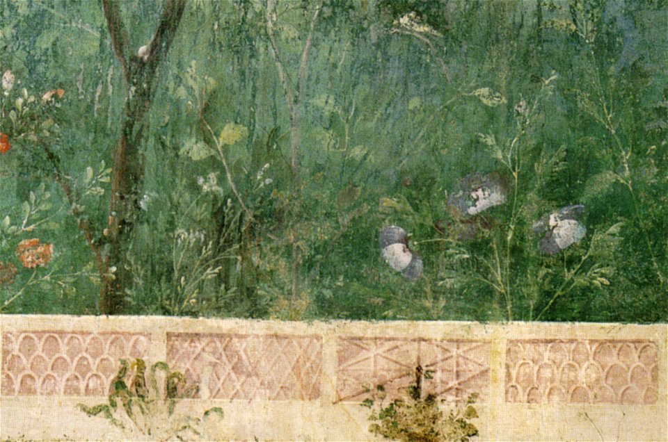 Villa di livia, affreschi di giardino, parete corta meridionale, fiori 02