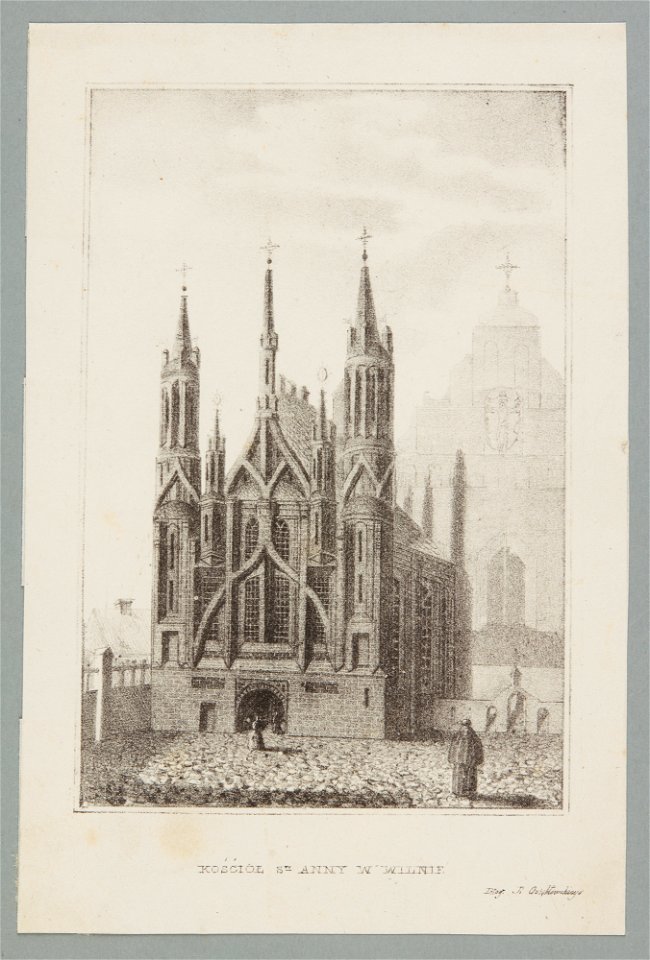 Vilnia, Bernardynskaja, Śviatoj Hanny. Вільня, Бэрнардынская, Сьвятой Ганны (J. Aziambłoŭski, 1834-43) (2)