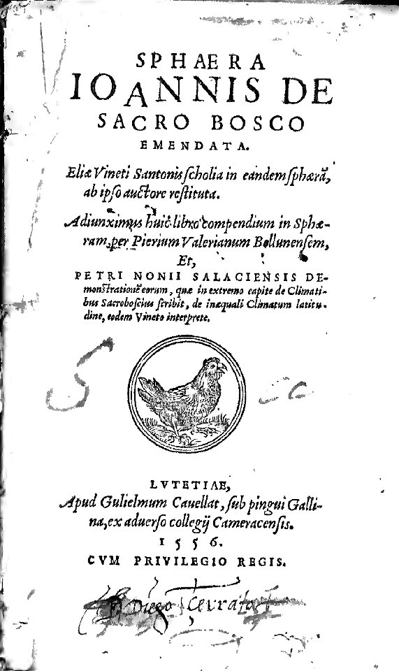 Vinet - Sacro Bosco - La Sphère (1556)