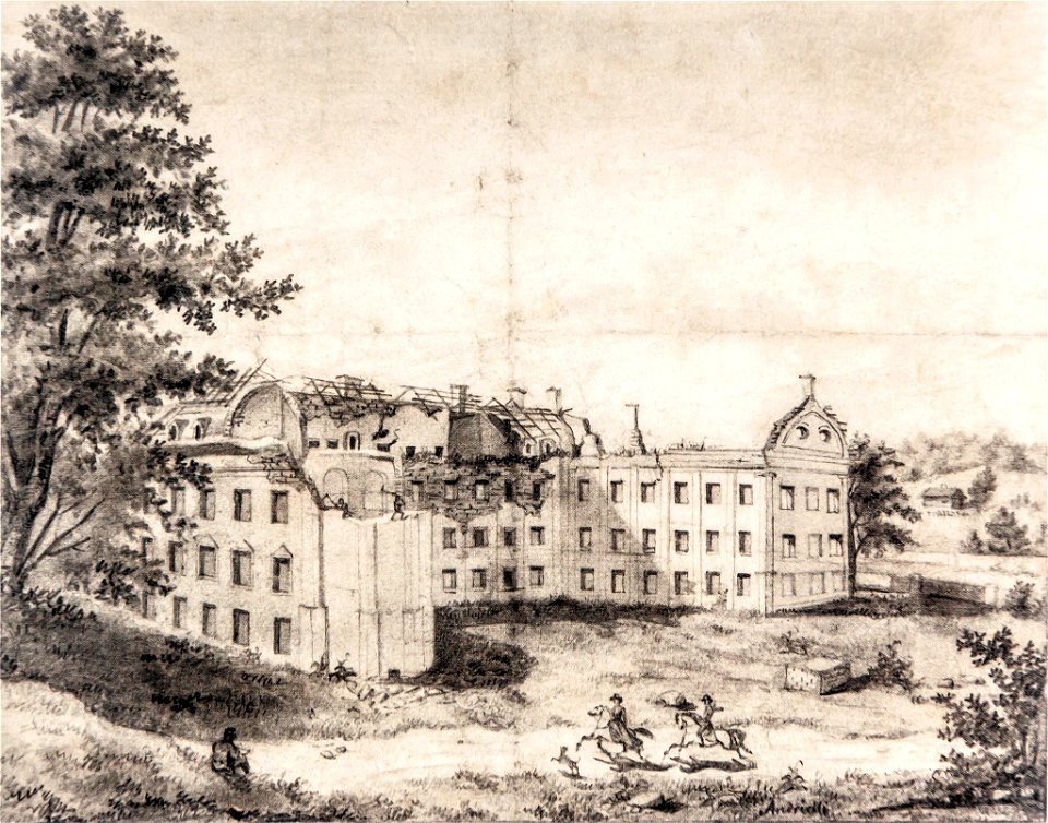 Vilnia, Zakret, Jezuicki. Вільня, Закрэт, Езуіцкі (M. Andriolli, 1855)