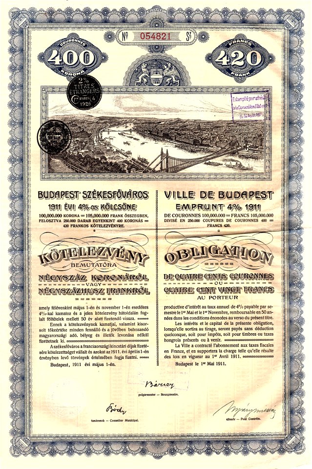 Ville de Budapest 1911