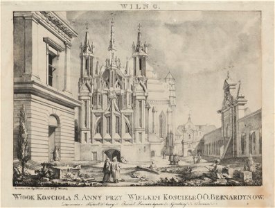 Vilnia, Bernardynskaja. Вільня, Бэрнардынская (J. Głavacki, 1821)
