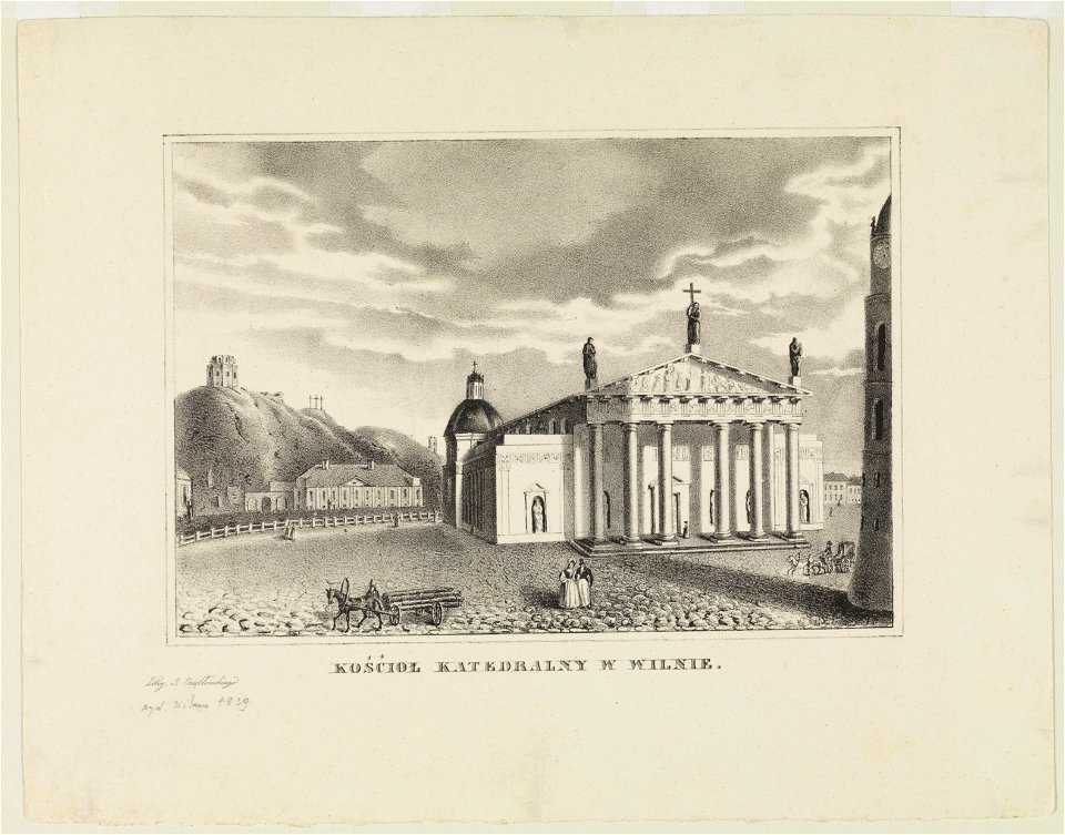 Vilnia, Katedra. Вільня, Катэдра (J. Aziambłoŭski, 1839)