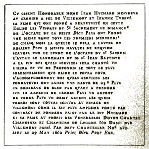 Villemaur plaque fondation Huchard Tubevé 00377