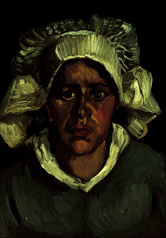 Vincent van Gogh - Hoofd van een boerin met een Witte Bonnet