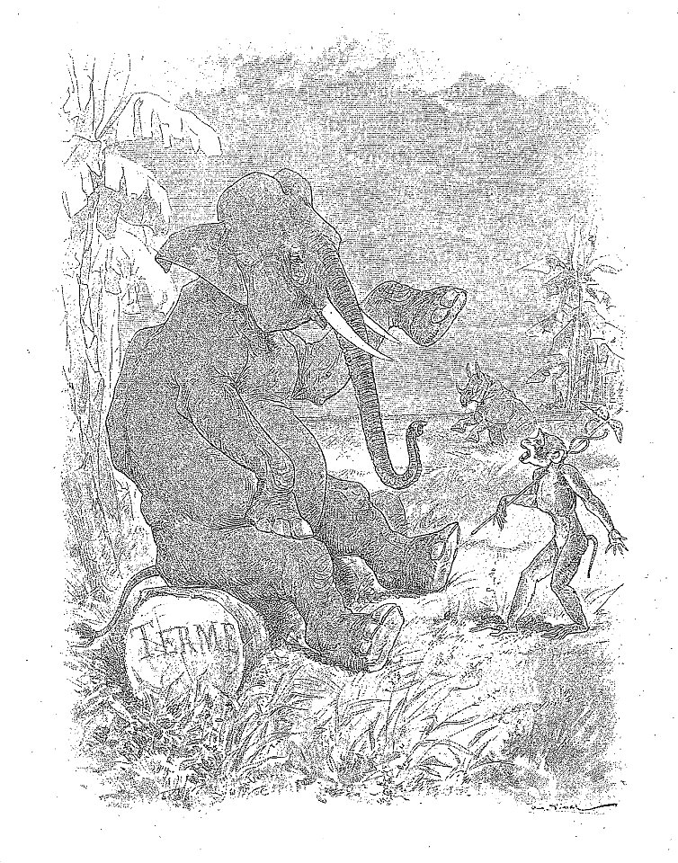 Vimar - Fables de La Fontaine - 12-19. L'Éléphant et le Singe de Jupiter
