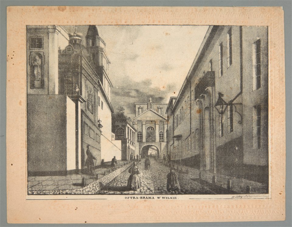 Vilnia, Vastrabramskaja. Вільня. Вастрабрамская (J. Aziambłoŭski, 1834)