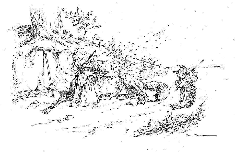 Vimar - Fables de La Fontaine - 12-13. Le Renard, les Mouches et le Hérisson