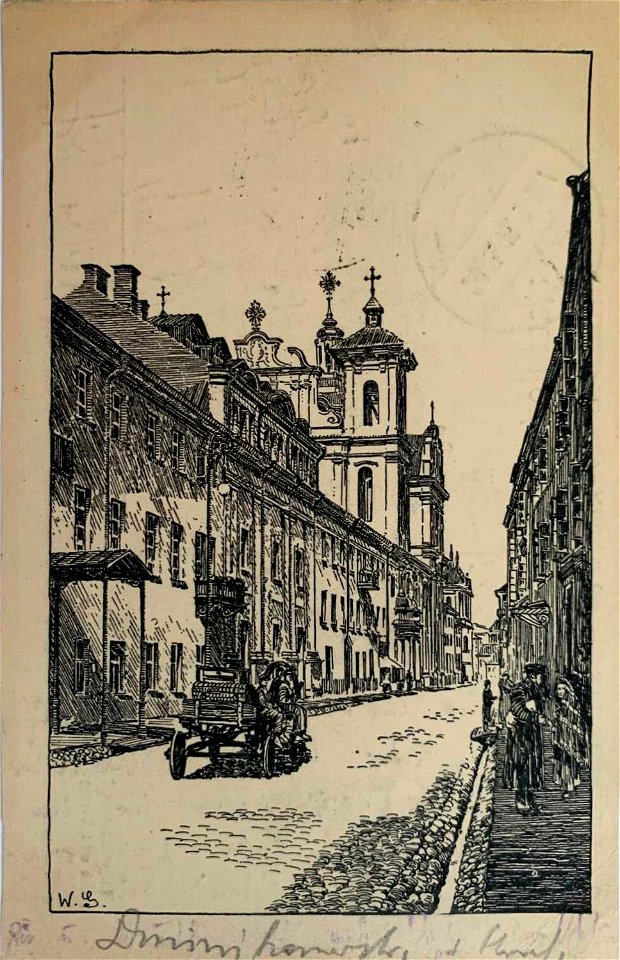 Vilnia, Daminikanskaja. Вільня, Дамініканская (W. Güthlen, 1917)
