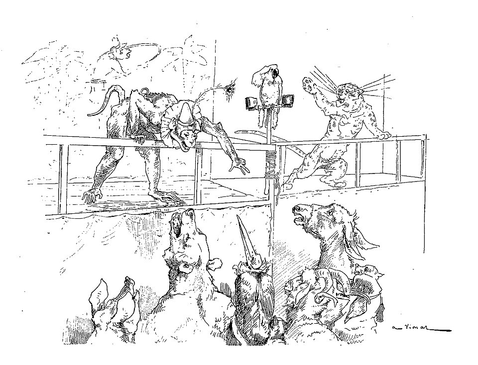 Vimar - Fables de La Fontaine - 09-03 . Le Singe et le Léopard