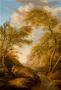 Vincent Jansz. van der Vinne - Bergachtig boslandschap met brug en waterval - BR2883 - Rijksmuseum Twenthe