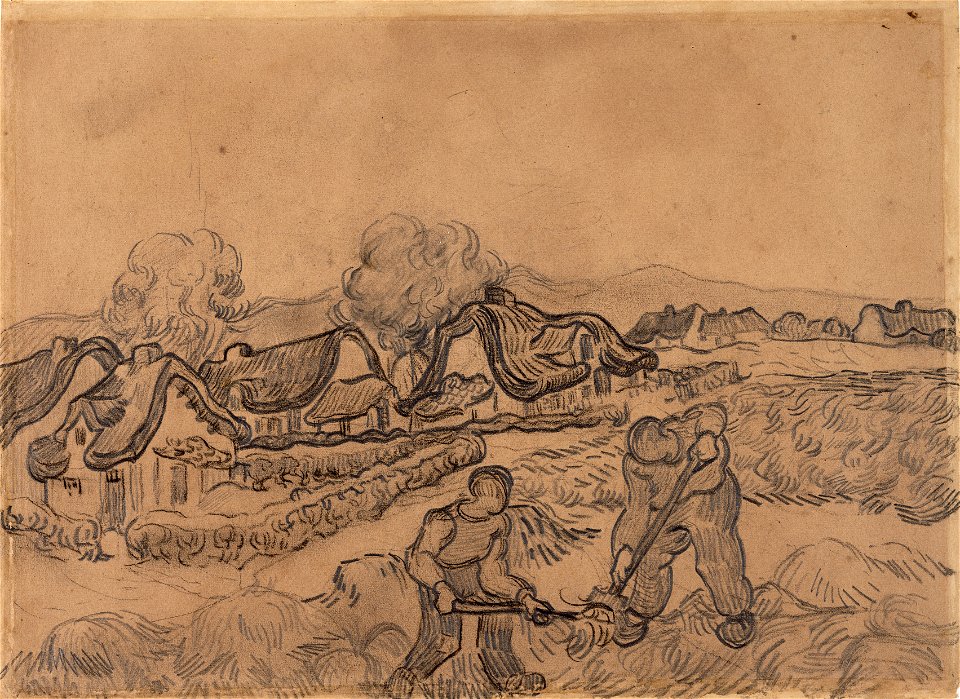 Vincent van Gogh - Landscape with Houses and Two Diggers - F1594r JH1915