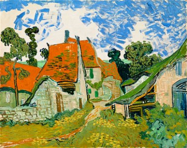 Vincent van Gogh - Street in Auvers-sur-Oise. Free illustration for personal and commercial use.