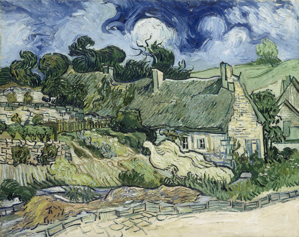 Vincent van Gogh - Thatched Cottages at Cordeville - Google Art Project
