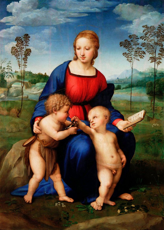 Virgen del jilguero, por Rafael
